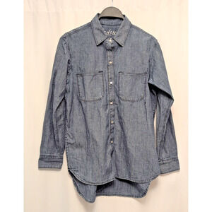 Madewell denim style S long sleeve button down shirt womens